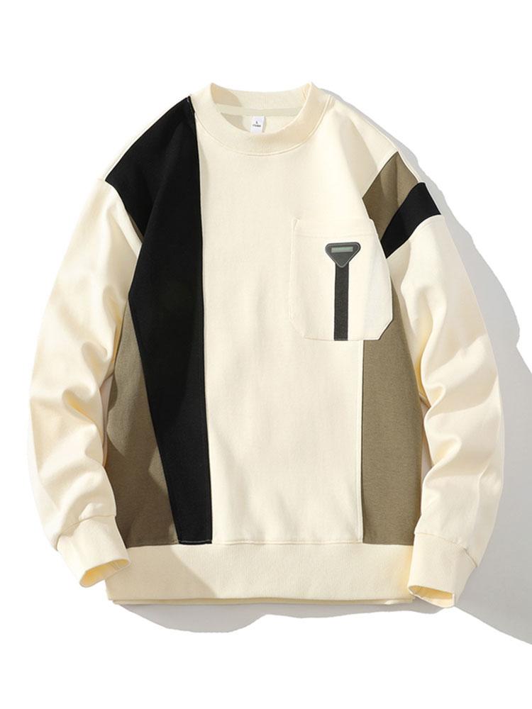 Color Block Sweatshirt With Pocket